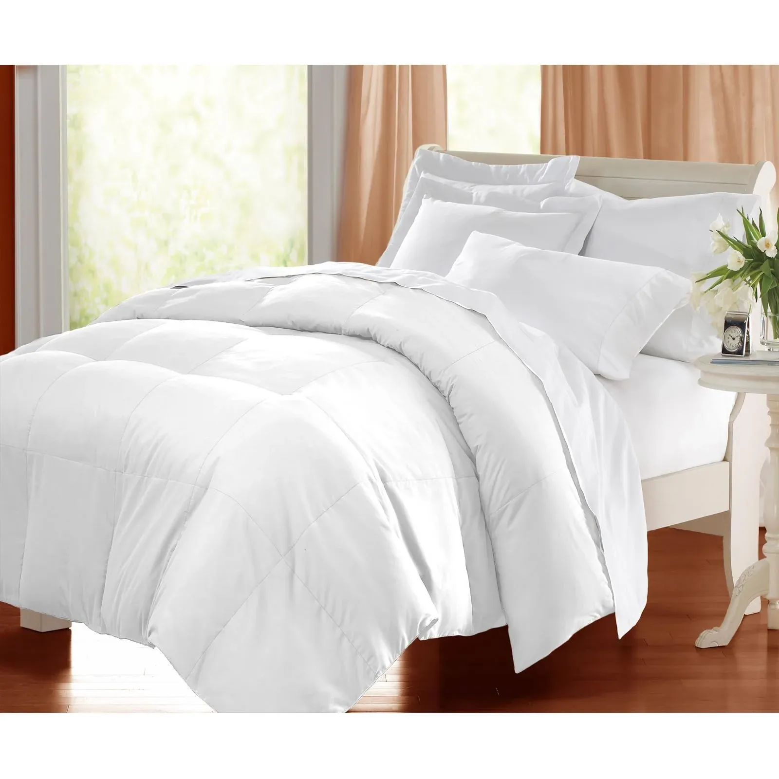 Blue Ridge Home Fashions Season Light Weight Down Alternative Comforter-Hypoallergenic Microfiber Fill, Twin, White