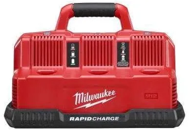 Milwaukee M12 and M18 12-Volt/18-Volt Lithium-Ion Multi-Voltage 6-Port Sequential Rapid Battery Charger (3 M12 and 3 M18 Ports) 