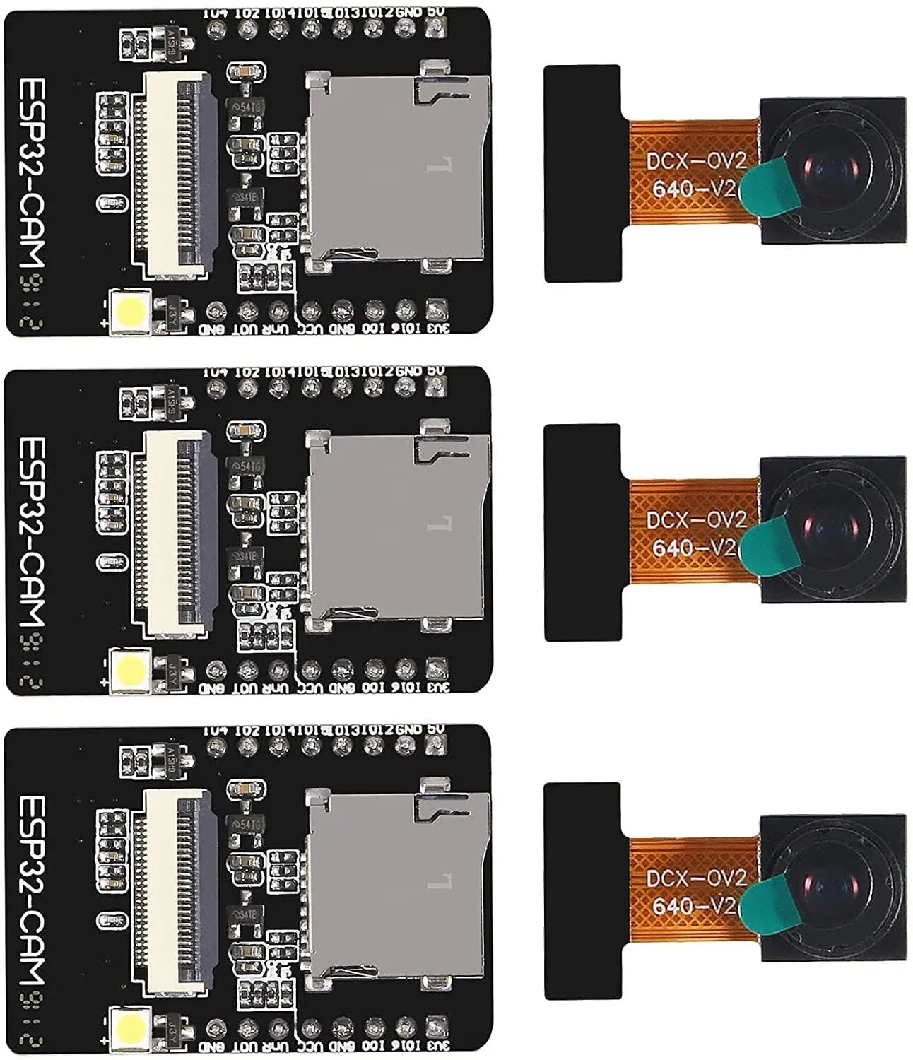 3 Pack ESP32-CAM Development Board, WiFi Bluetooth Module Development Board with OV2640 Camera Module for Arduino (3PCS)