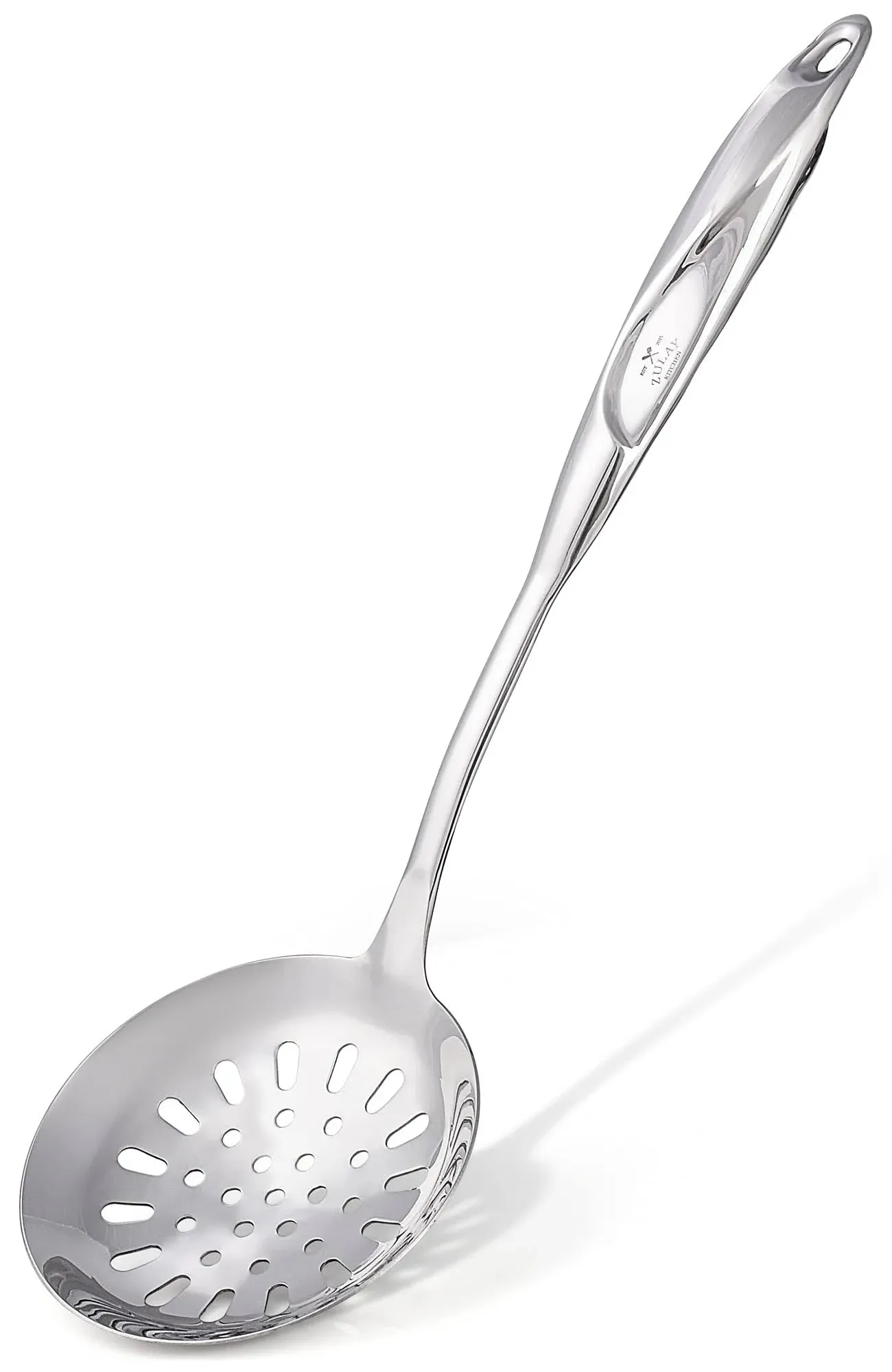 Zulay Kitchen Professional Skimmer Spoon - Stainless Draining Silver 