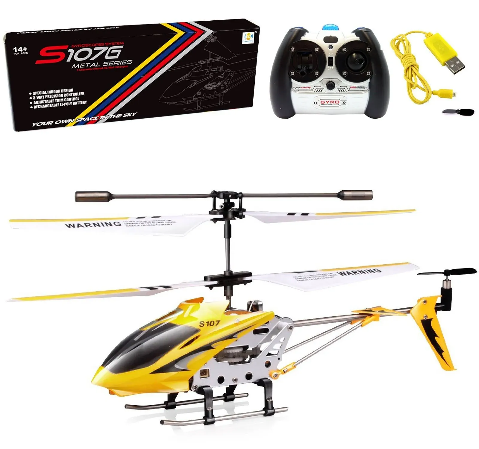 Cheerwing S107Y RC Helicopter 3.5ch Mini Metal Remote Control