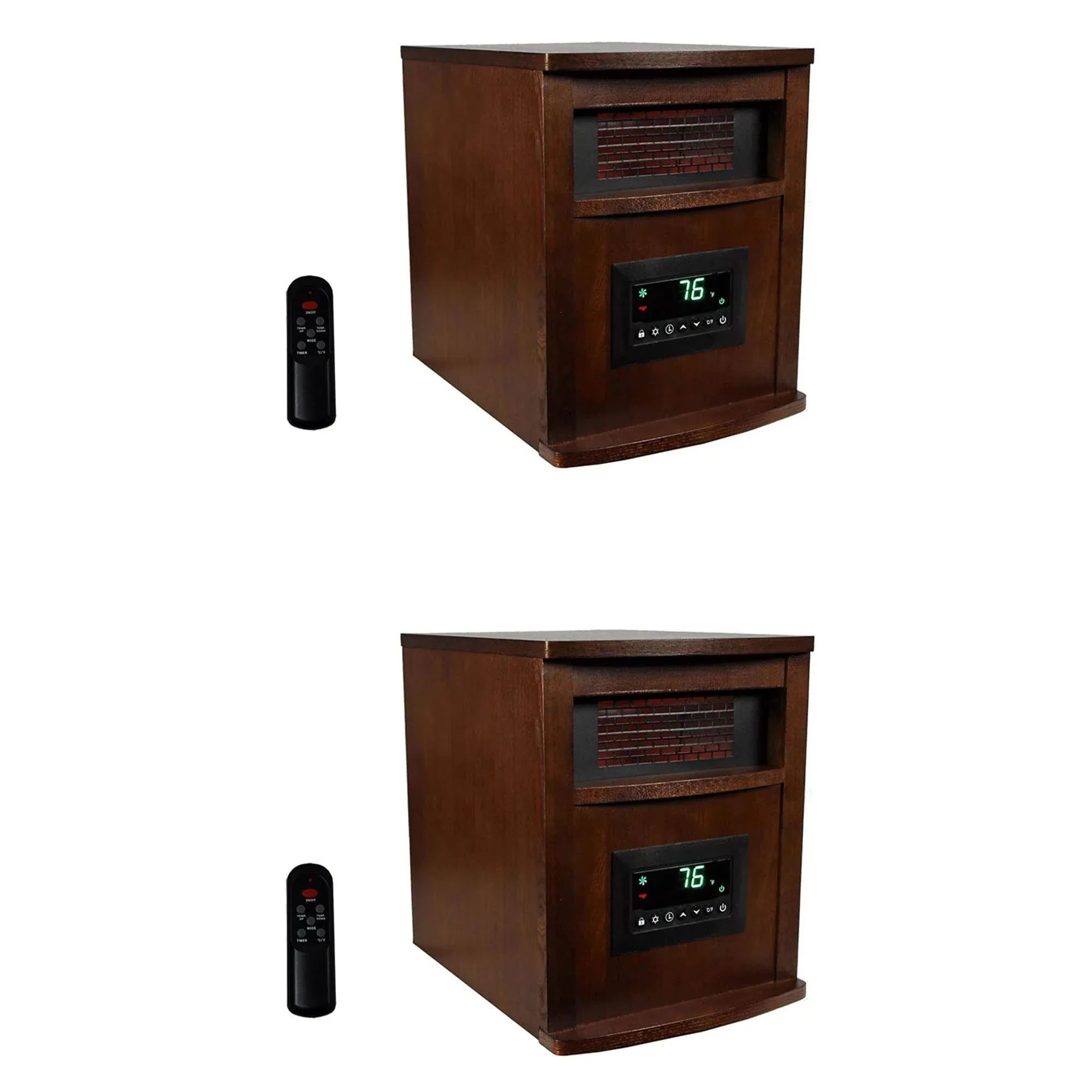 Lifesmart 6 Element 1500W Electric Infrared Quartz Indoor Space Heater, (2 Pack)