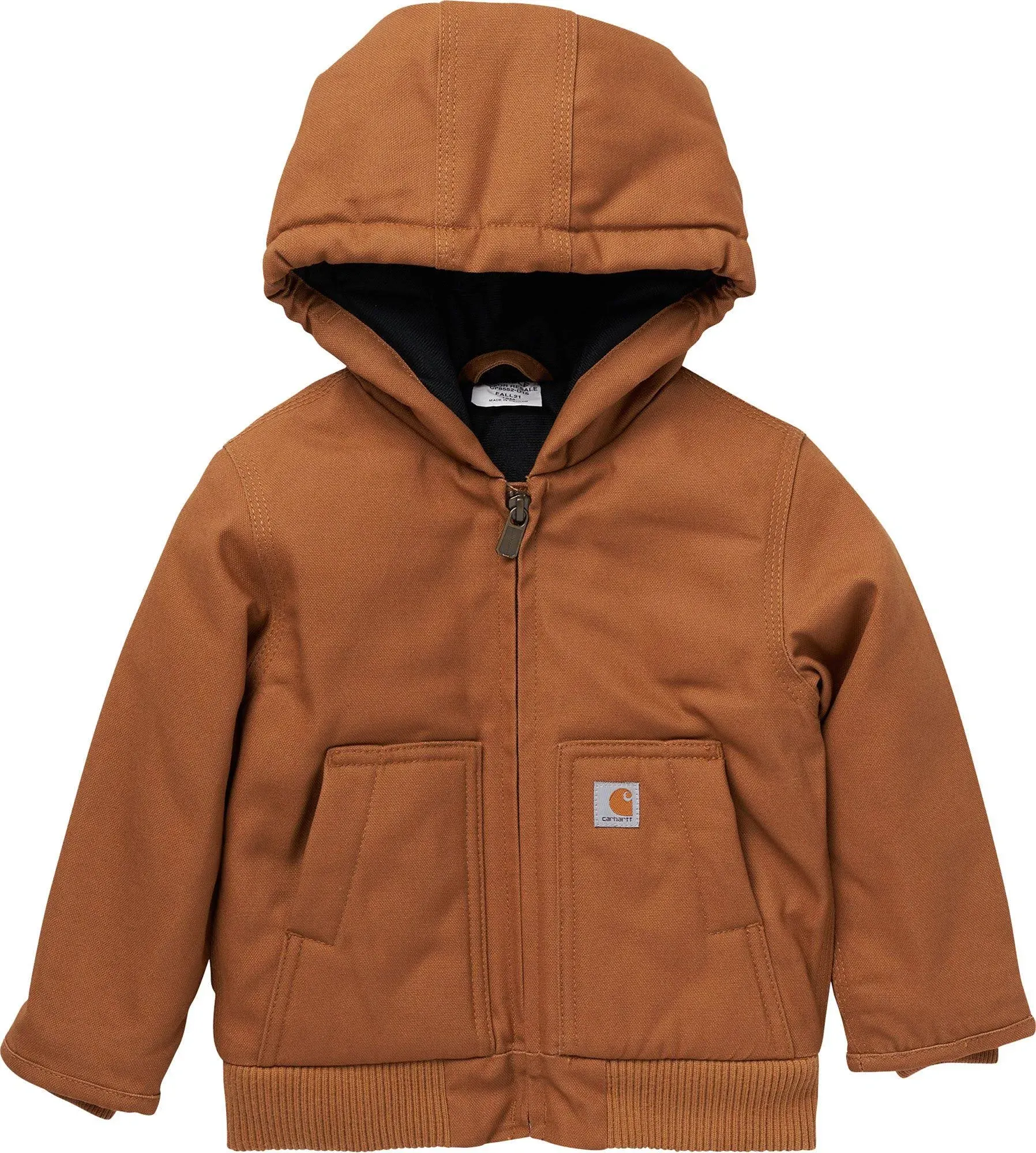 Boys' Carhartt Canvas Insulated Hooded Active Jacket Toddler 3T Brown