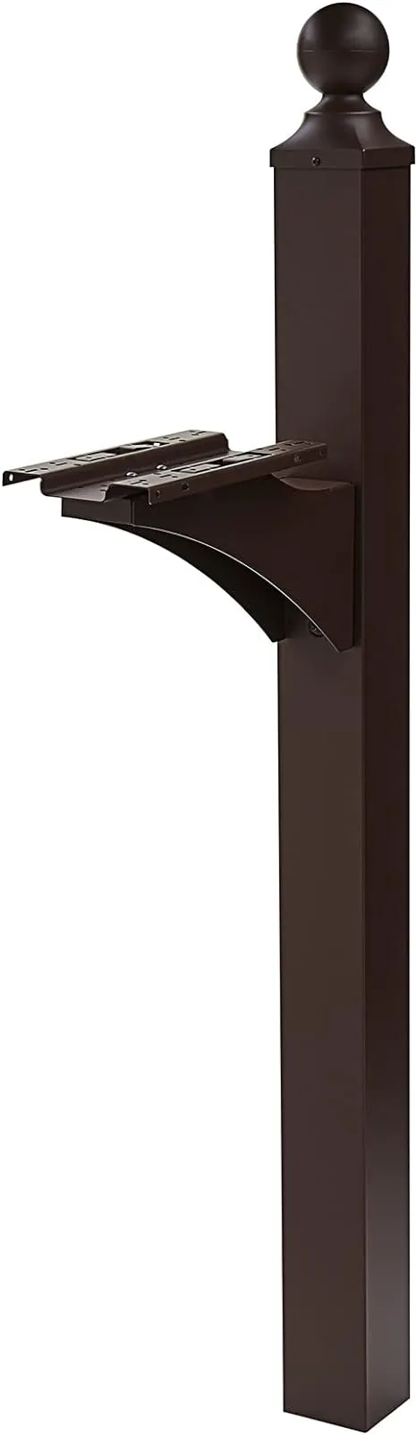 Gibraltar Mailboxes Landover 56.4 in. Powder Coated Bronze Aluminum/Steel Mailbox Post