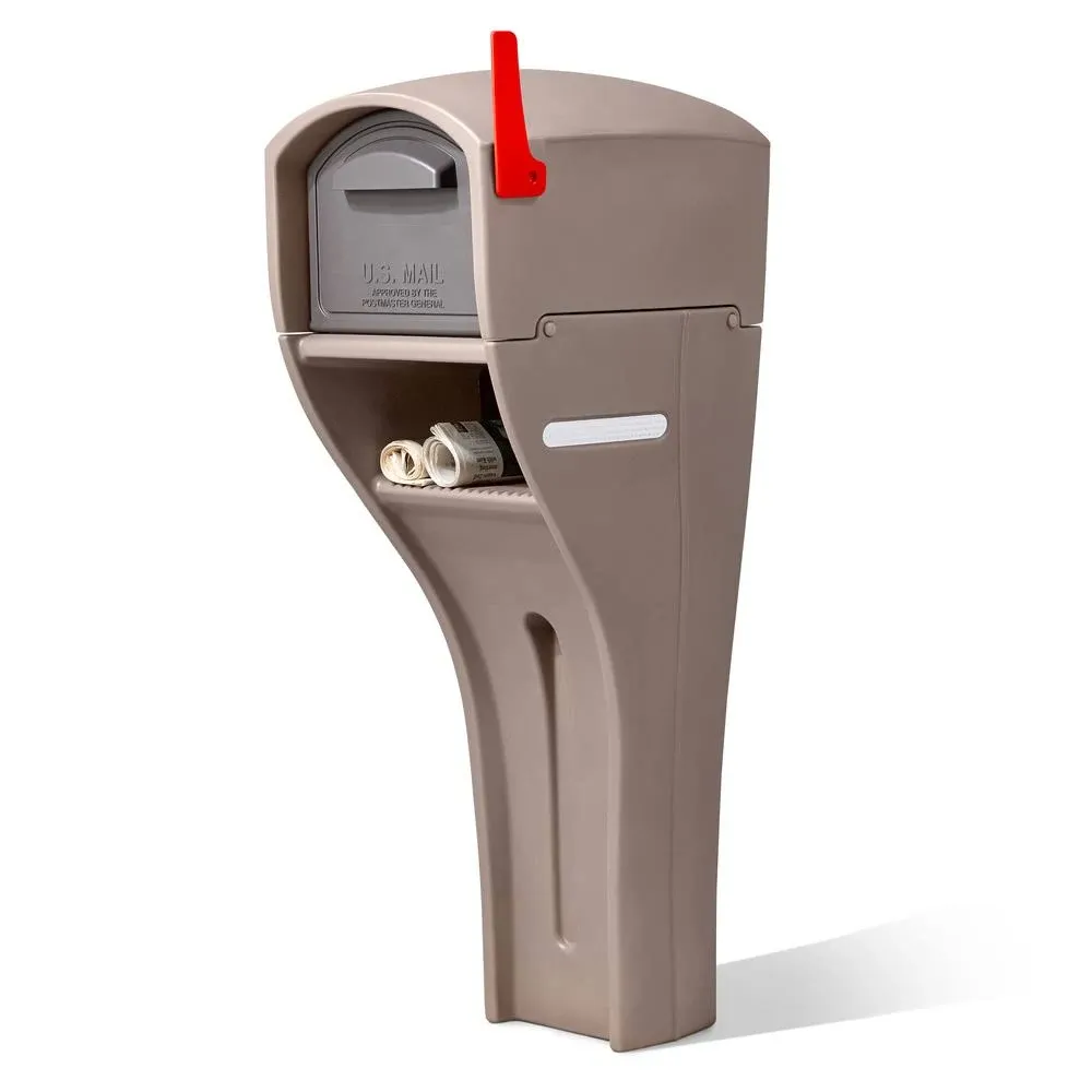 Step2 PostMount Mailbox 54&#034;Hx16.25&#034;W Plastic Outgoing Indicator+News<wbr/>paperHolder