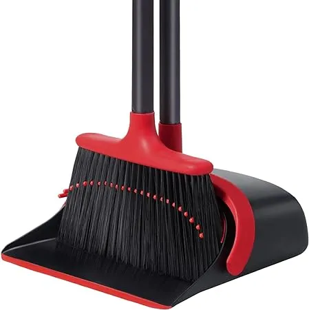 YANXUS Broom and Dustpan Set, Broom and Dustpan, Broom and Dustpan Set for Home, Upgrade 52" Long Handle Broom with Stand Up Dustpan Combo Set for