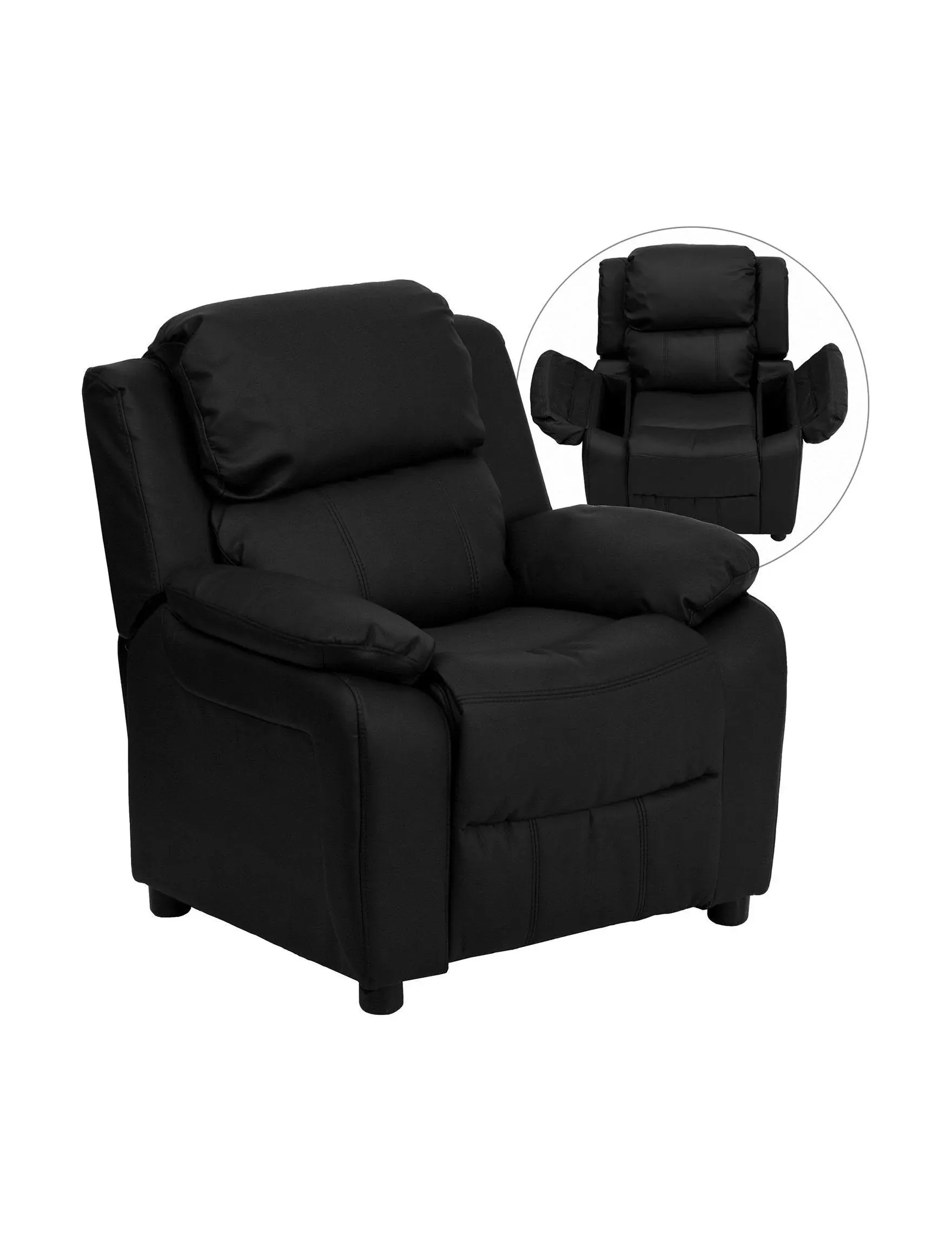 Flash Furniture Deluxe Padded Contemporary Kids Recliner with Storage Arms BT-7985-KID