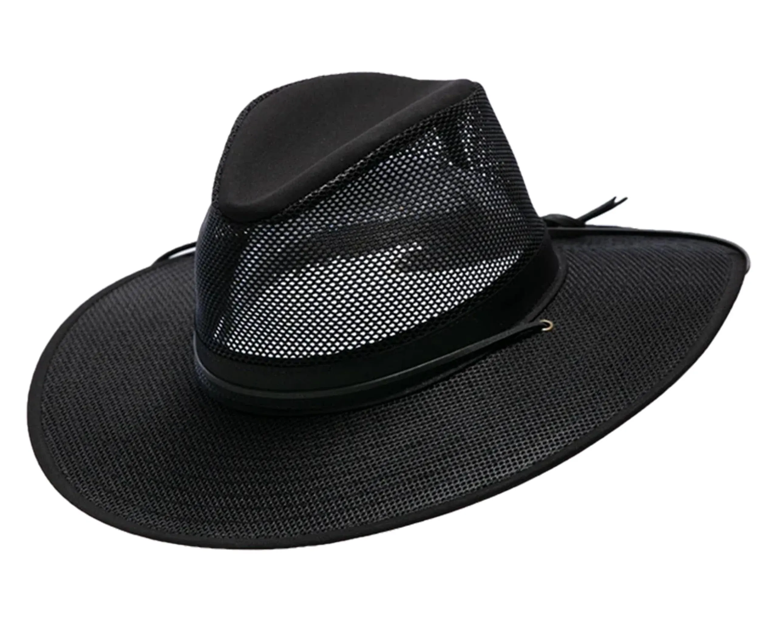 Henschel Mesh Aussie Grande Brim Fedora Hat: Size: L Black