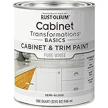 Rust-Oleum 372007 Cabinet & Trim Paint Semi- Gloss Pure White Quart