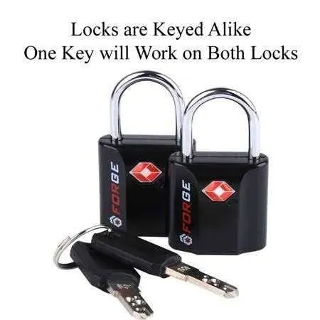 TSA Approved Luggage Locks, Ultra-Secure Dimple Key Travel Locks Black 2 Pack 