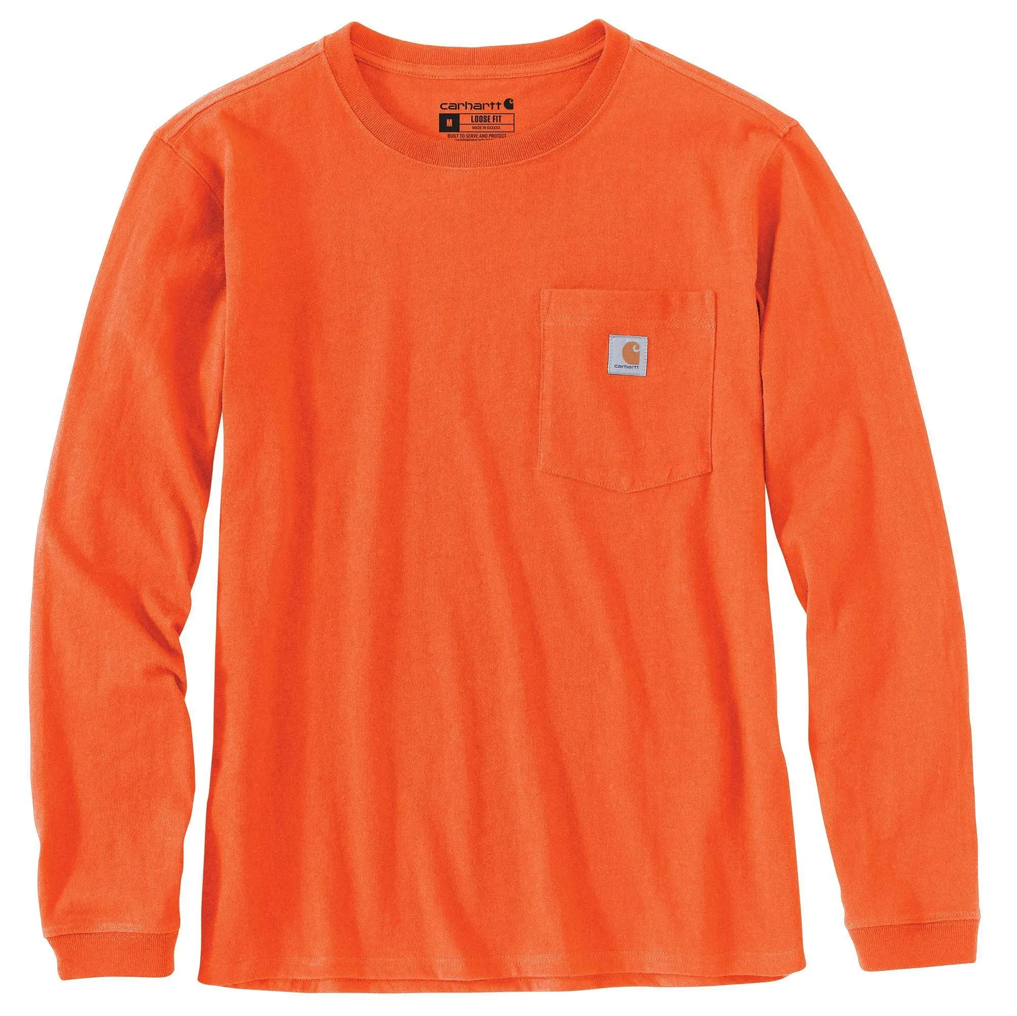 "Women's TK0126 W LseFit HW LS Pkt TShrt L REG Long Sleeve Loose Brite Orange"