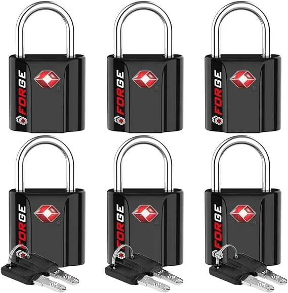 Forge 1&#039;&#039;x1&#039;&#039; TSA Approved Luggage Locks: Ultra-Secure Dimple Key Travel Lock...