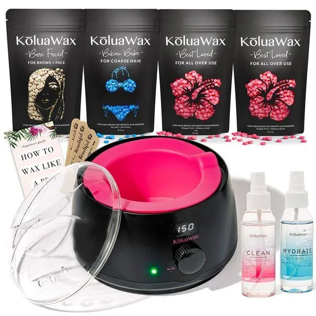 Kolua Wax Premium Waxing Kit for Women Hot Melt Wax Warmer for Hair Removal ...