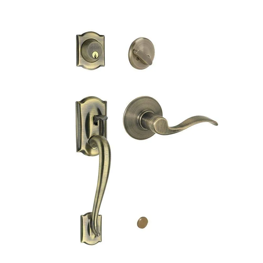 Schlage F62-CAM-ACC-LH Matte Black Handleset Schlage F62-CAM-ACC-LH Double Cylinder Sectional