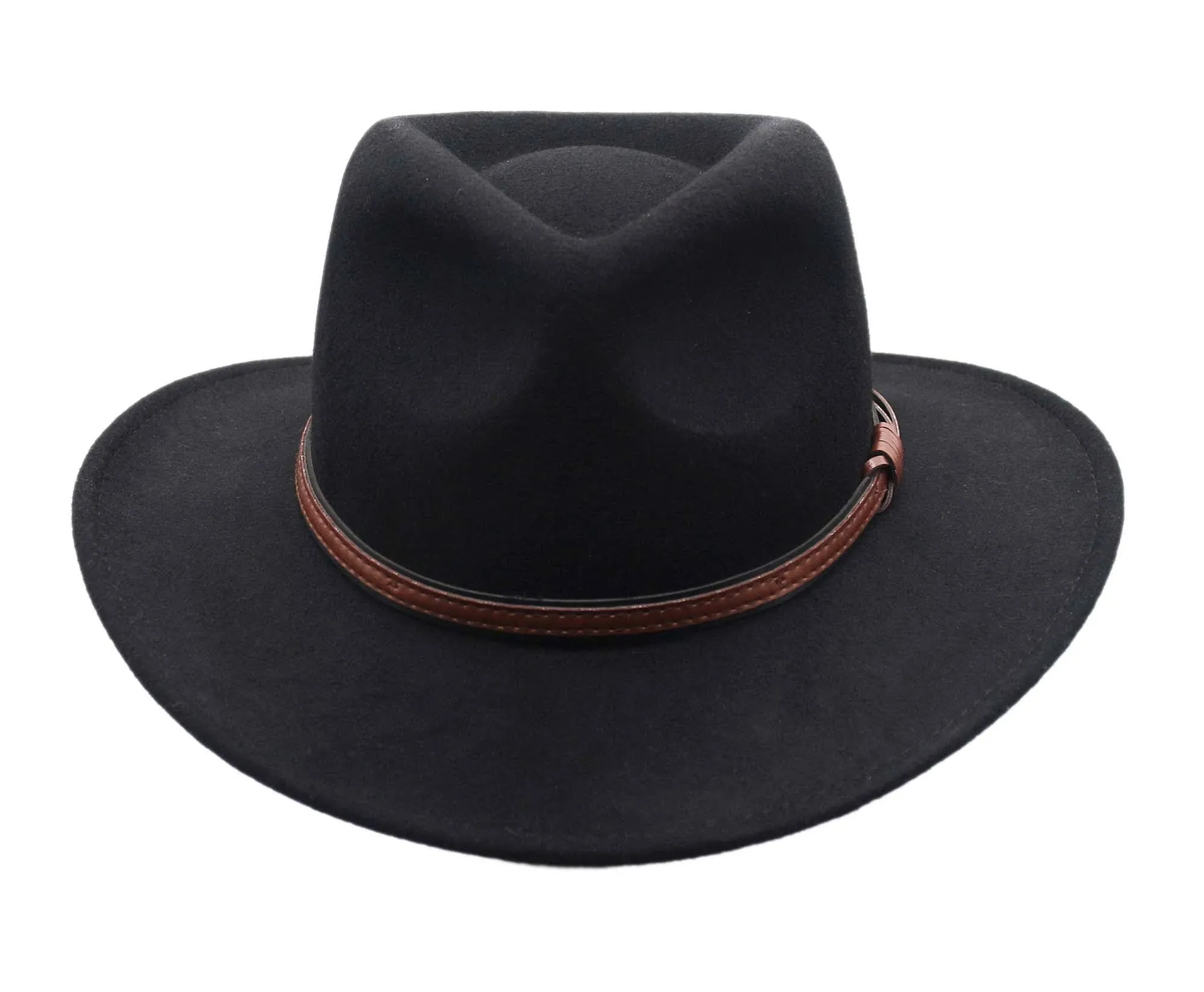 Denver Crushable Wool Felt Outback Western Style Cowboy Hat by Silver Canyon