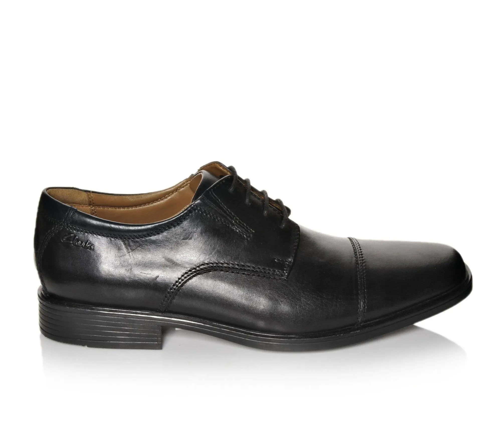 Clarks Men's Tilden Cap Oxford, Black Leather, 9