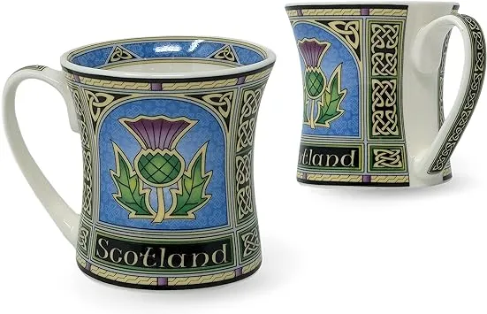 Royal Tara Set of 2 Scotland Mug with Thistle New Bone China Scottish Blue 