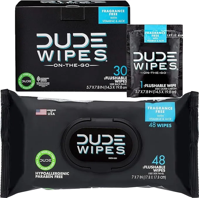 DUDE Wipes Flushable Wipes Wipes