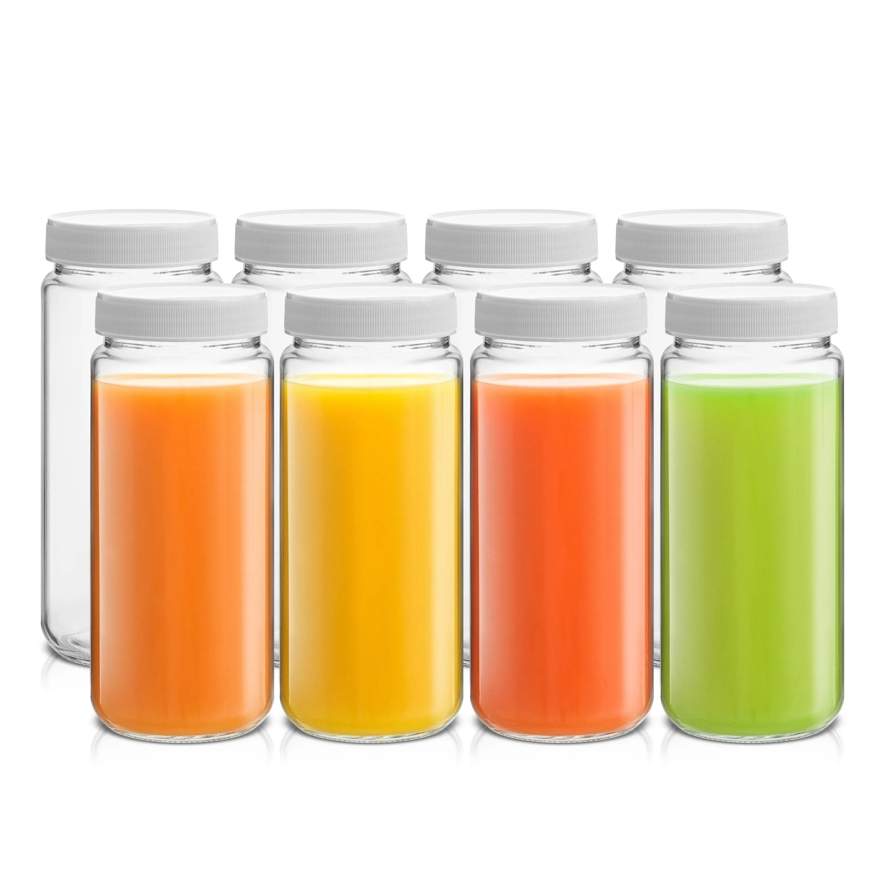 JoyJolt Glass Juice Bottles with Lids