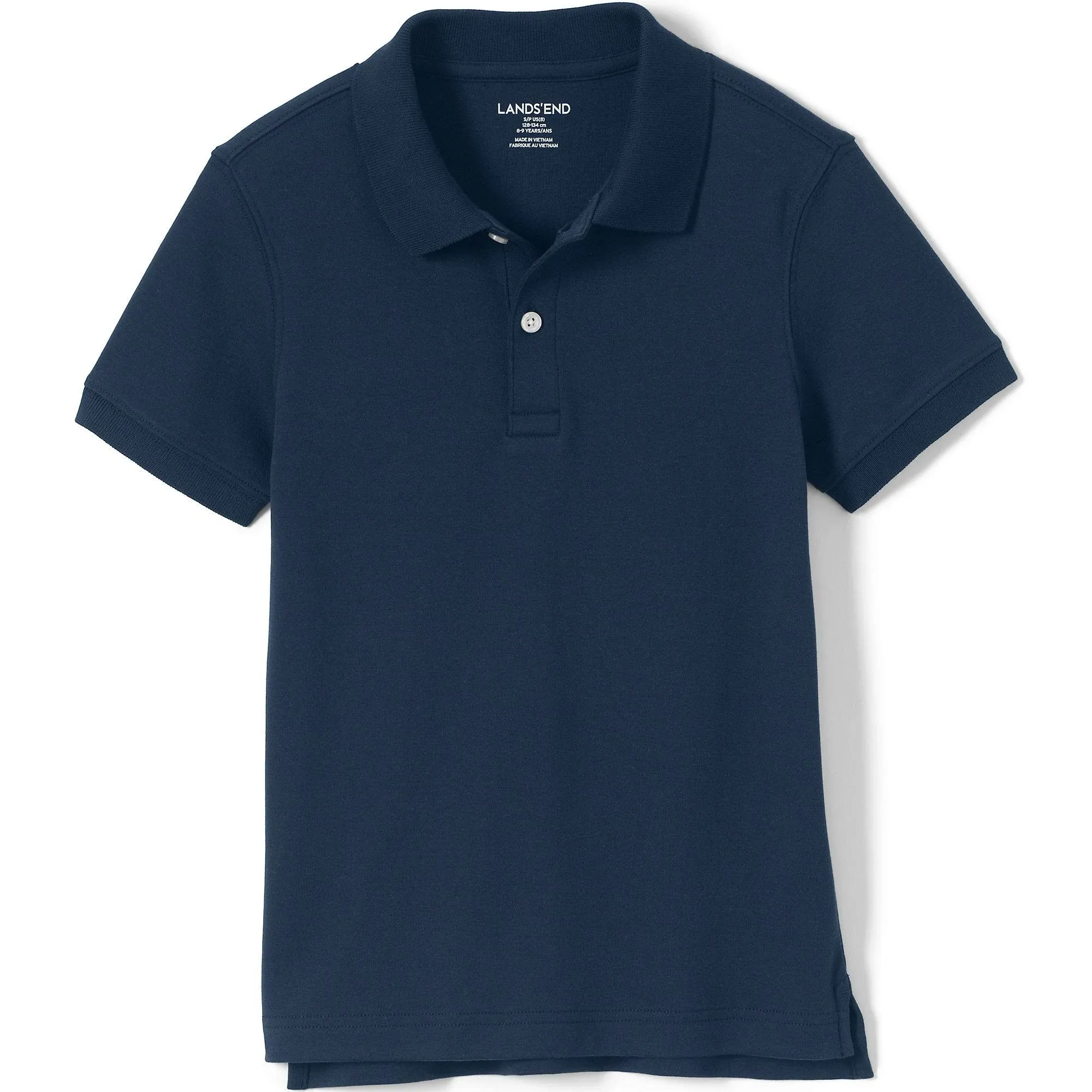 Lands' End Men's Short Sleeve Tailored Fit Interlock Polo Shirt