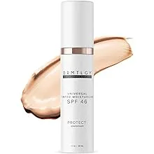 DRMTLGY Tinted Moisturizer with SPF 46. Universal Tint. All-In-One Face Sunscreen and Foundation with Broad Spectrum Protection Against UVA and UVB Rays. 1.7 oz