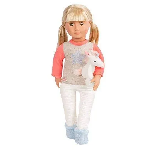 Our Generation Unicorn Wishes Pajamas Slipper Socks &amp; Plush Outfit for 18&#034; Dolls