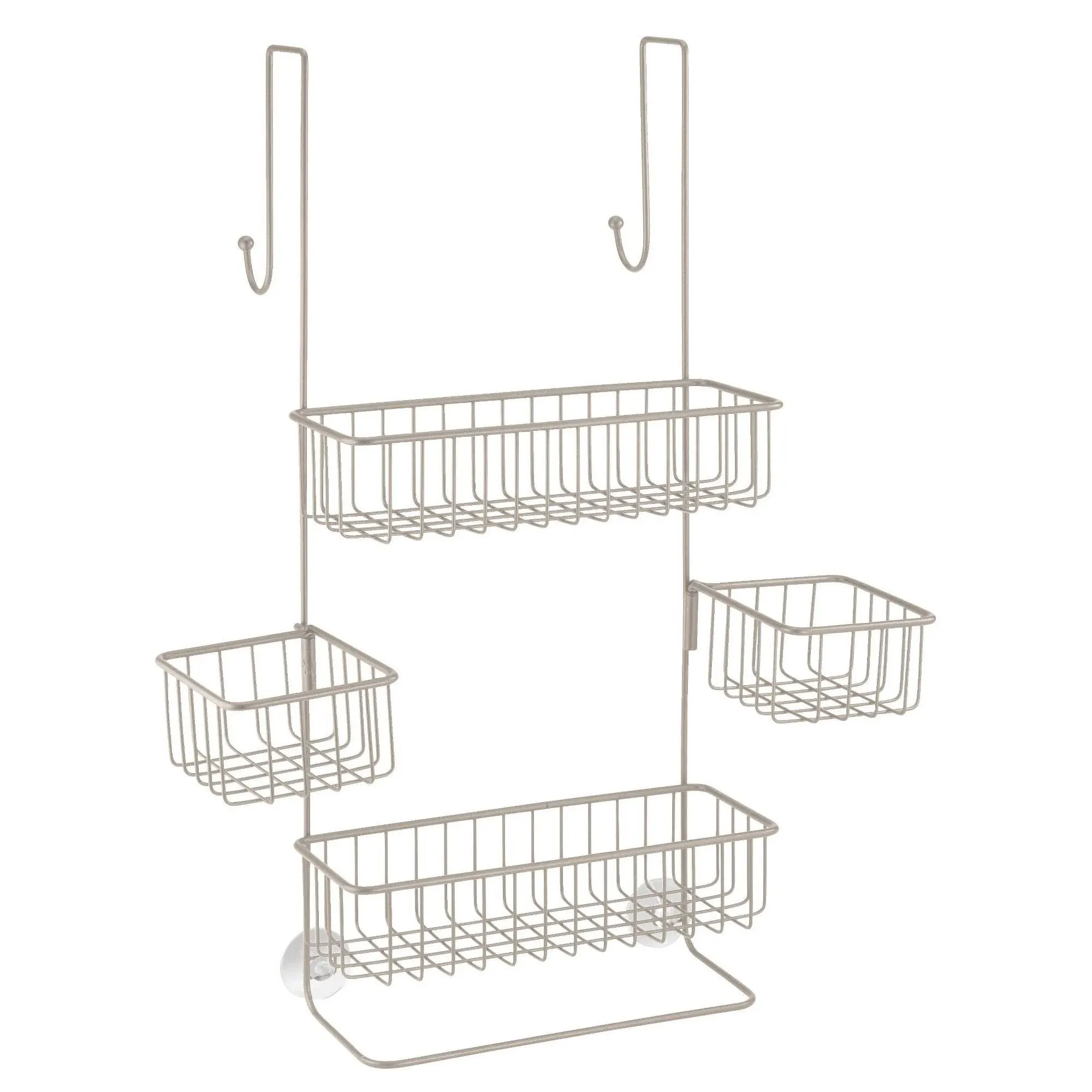 iDesign The Metalo Collection Over-The-Door Hanging Shower Caddy Organizer, 22.7" x 10.5" x 8.2", Satin