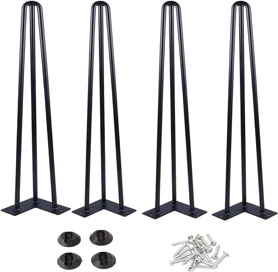 Osring 22 inch Hairpin Table Legs with 1/2” Dia 3-Rods, Metal Furniture Legs for ...