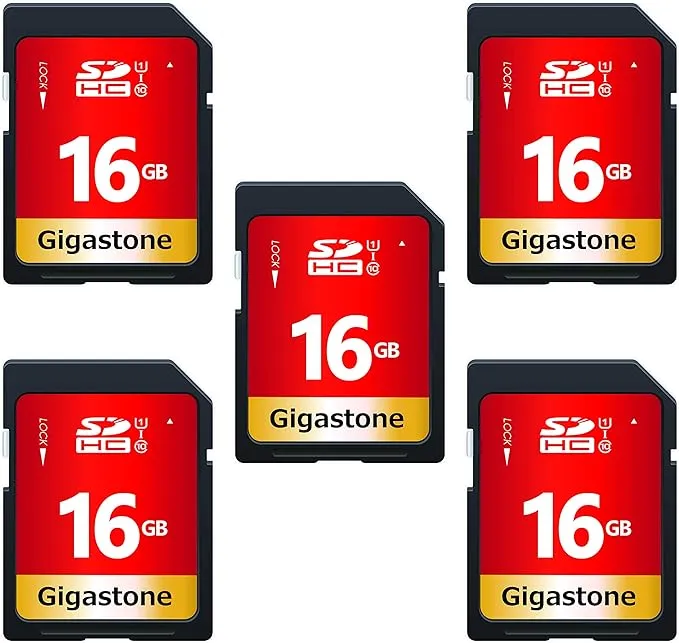 Gigastone 16GB SD Card 5-Pack