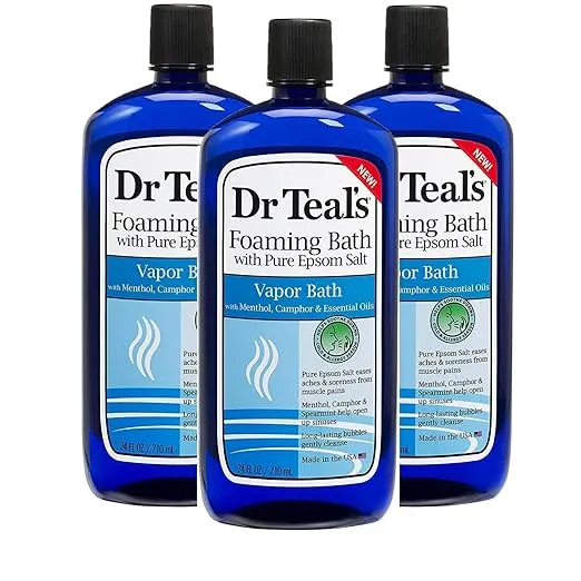 Dr Teal's Foaming Bath with Pure Epsom Salt, Relax & Relief with Eucalyptus & Spearmint, 34 fl oz (Pack of 2)