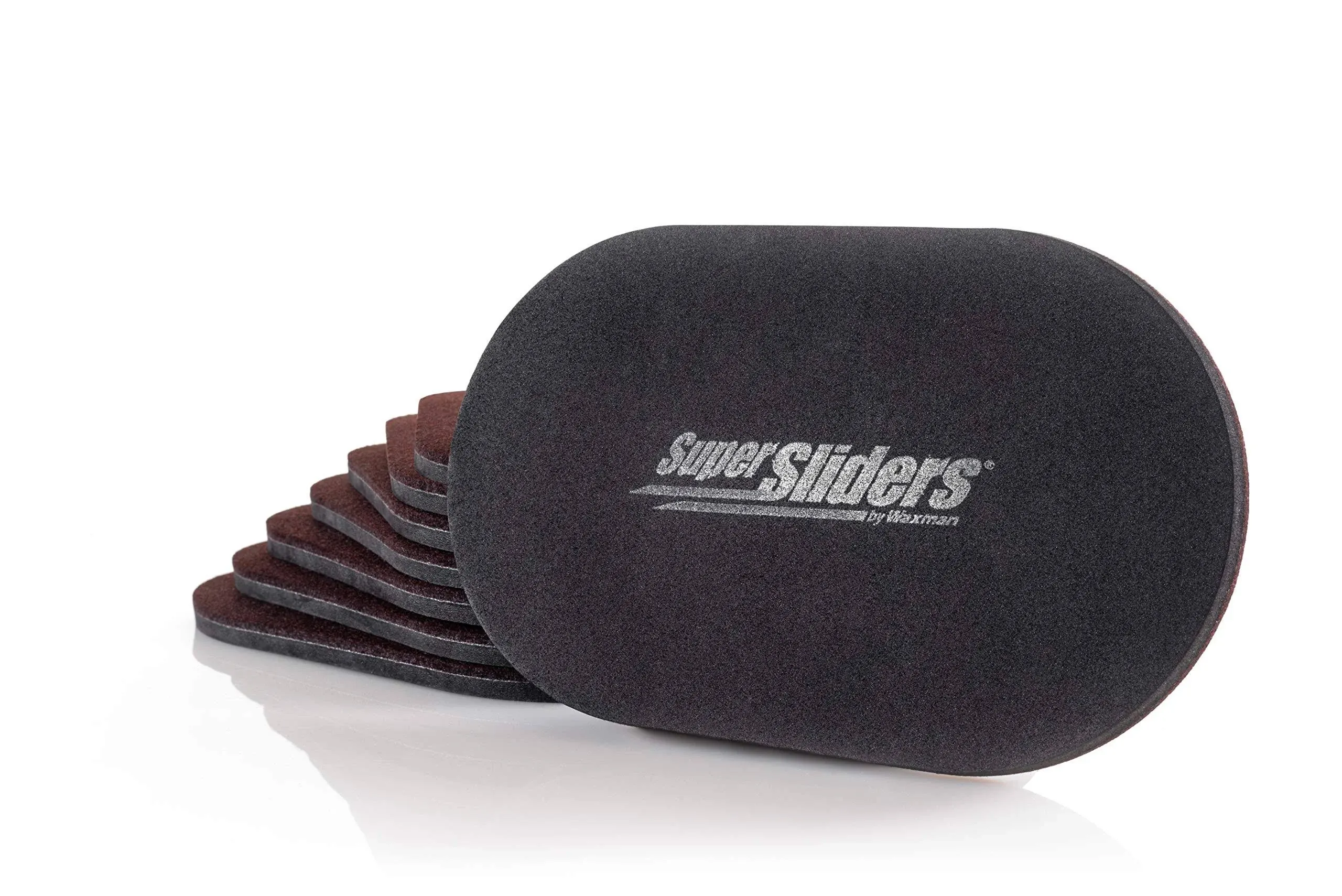 Super Sliders 9 1/2" x 5 3/4" Reusable XL Heavy Furniture Sliders for Carpet, Brown (8 Pack)