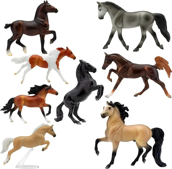 Coleção de Cavalos Deluxe Breyer Stablemates - 8 Figuras, Escala 1:32, 3.75"x2.5", Modelo #6058