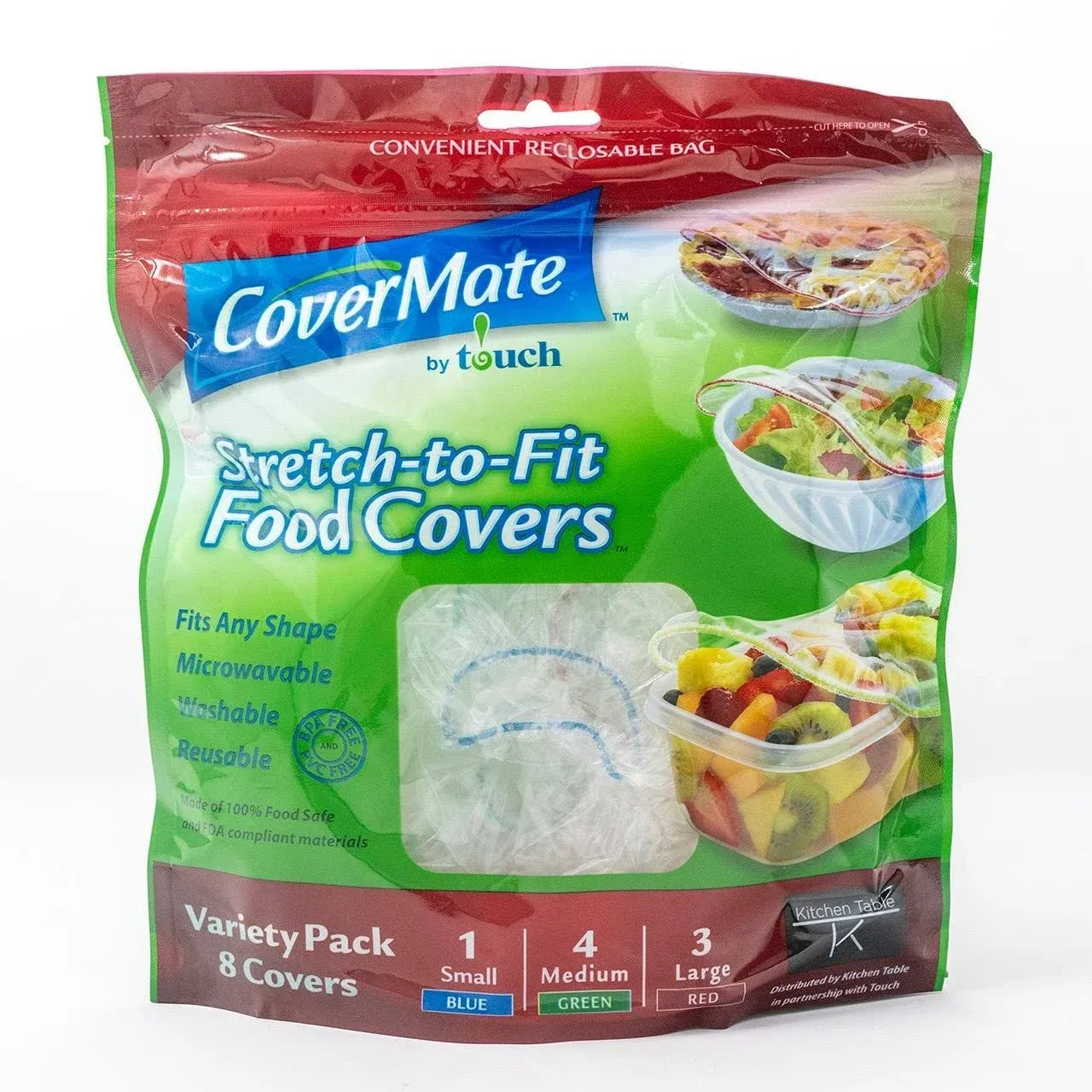 Covermate - Stretch to Fit Reusable Food Covers 8 Pack