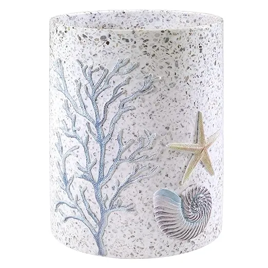 Avanti Linens - Waste Basket, Decoartive Trash Can, Sea Inspired Home Decor (Coastal Terrazo Collection)