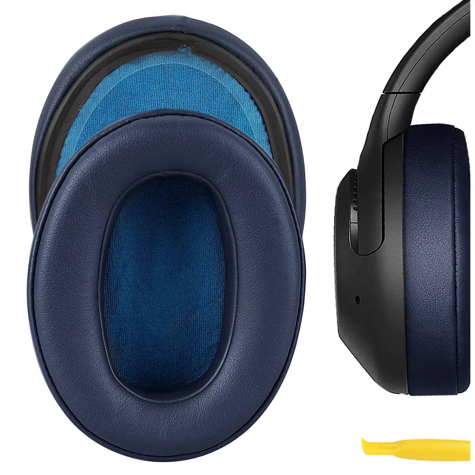 Geekria QuickFit Replacement Ear Pads for Sony WH-XB900N Headphones Ear Cushions, Headset Earpads, Ear Cups Cover Repair Parts (Blue)