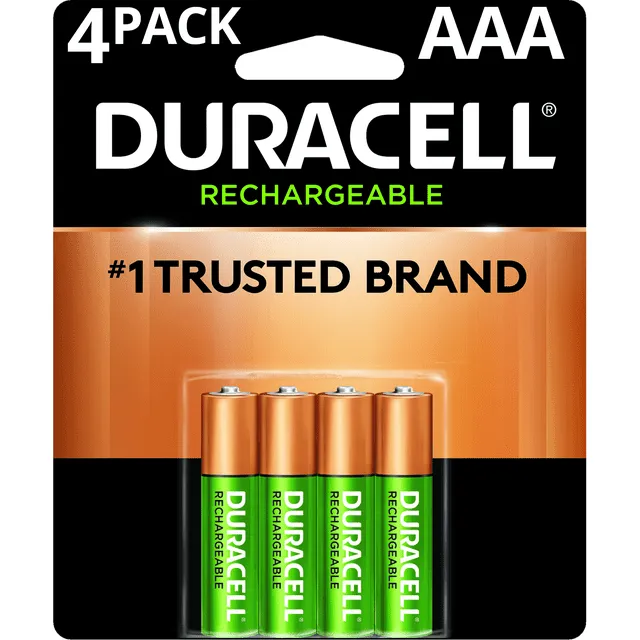 Duracell Rechargeable AAA Batteries, 2 Count Pack, Triple A Battery for Long-lasting Power, All-Purpose Pre-Charged Battery for Household and Business Devices