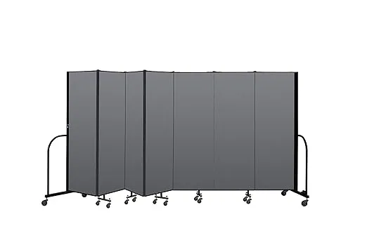 Portable Room Divider, 7 Panel, 6 ft. H