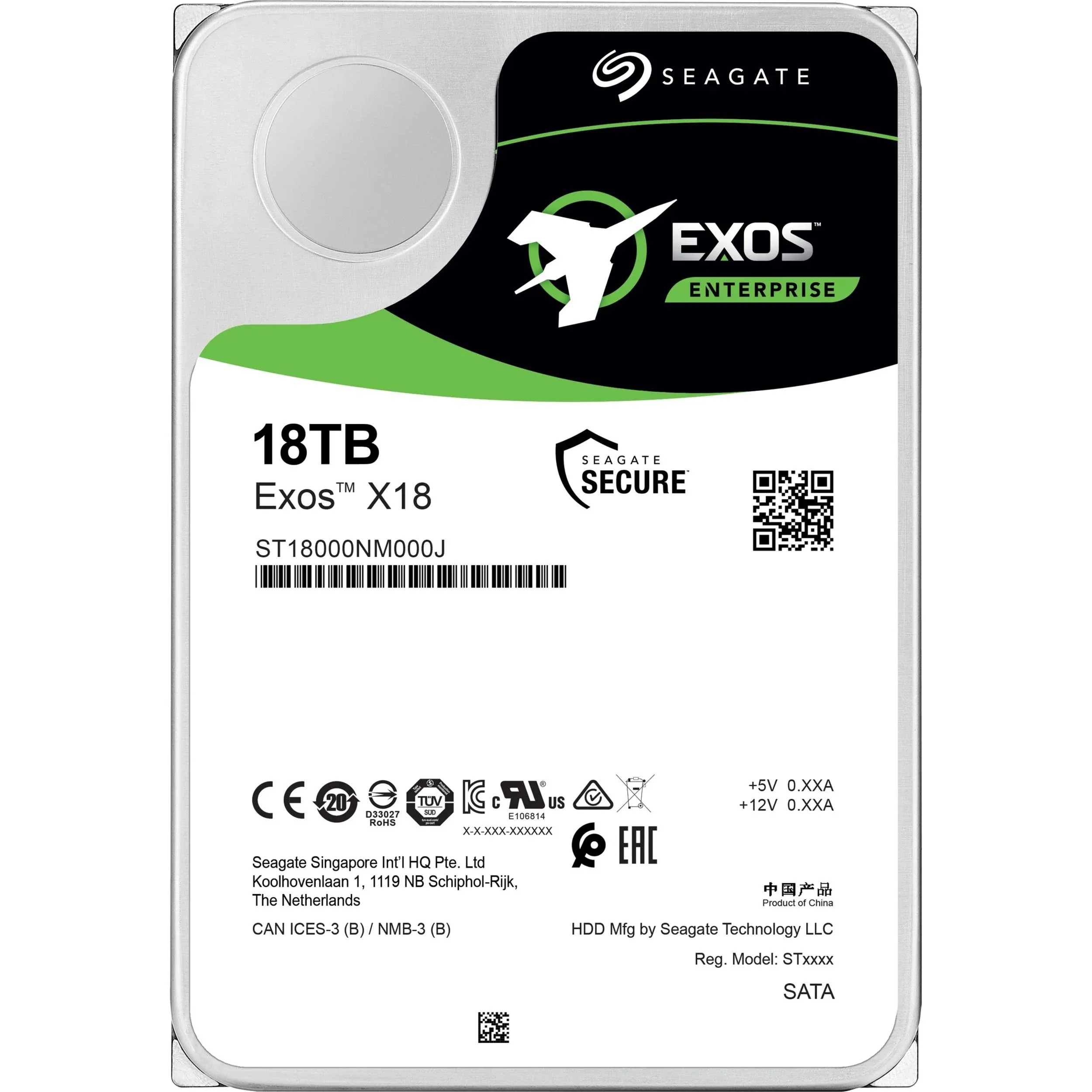 Seagate Exos X18 18TB SATA Internal Hard Drive (ST18000NM000J)