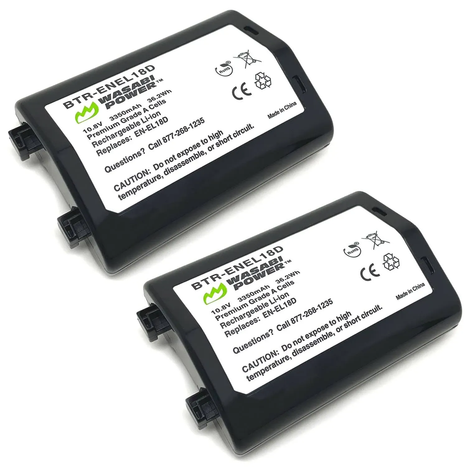 Wasabi Power Battery for Nikon EN-EL18d (2-Pack) and Nikon Z9, D4, D4S, D5, D6