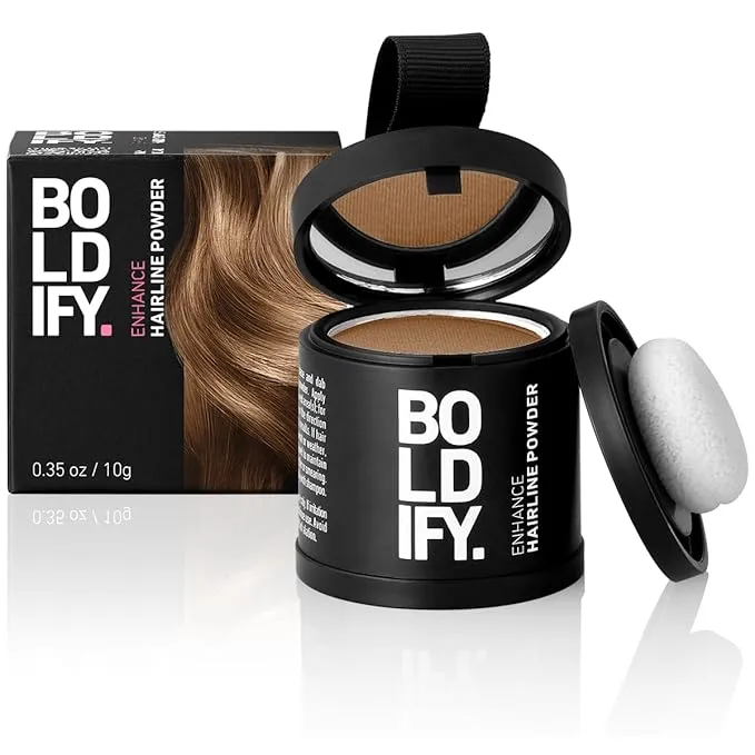 Boldify Hairline Powder, Root Touch Up Powder, Unisex Concealer, 48 Hour Stain-proof (Dark Blonde)