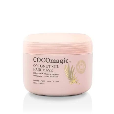 Cocomagic Coconut Oil Hair Mask - Repairs Damage, Prevents Frizz, Restores & Adds Shine | Protein Rich & Extra Hydrating | Paraben Free, Cruelty Free, Made in USA (8 oz)