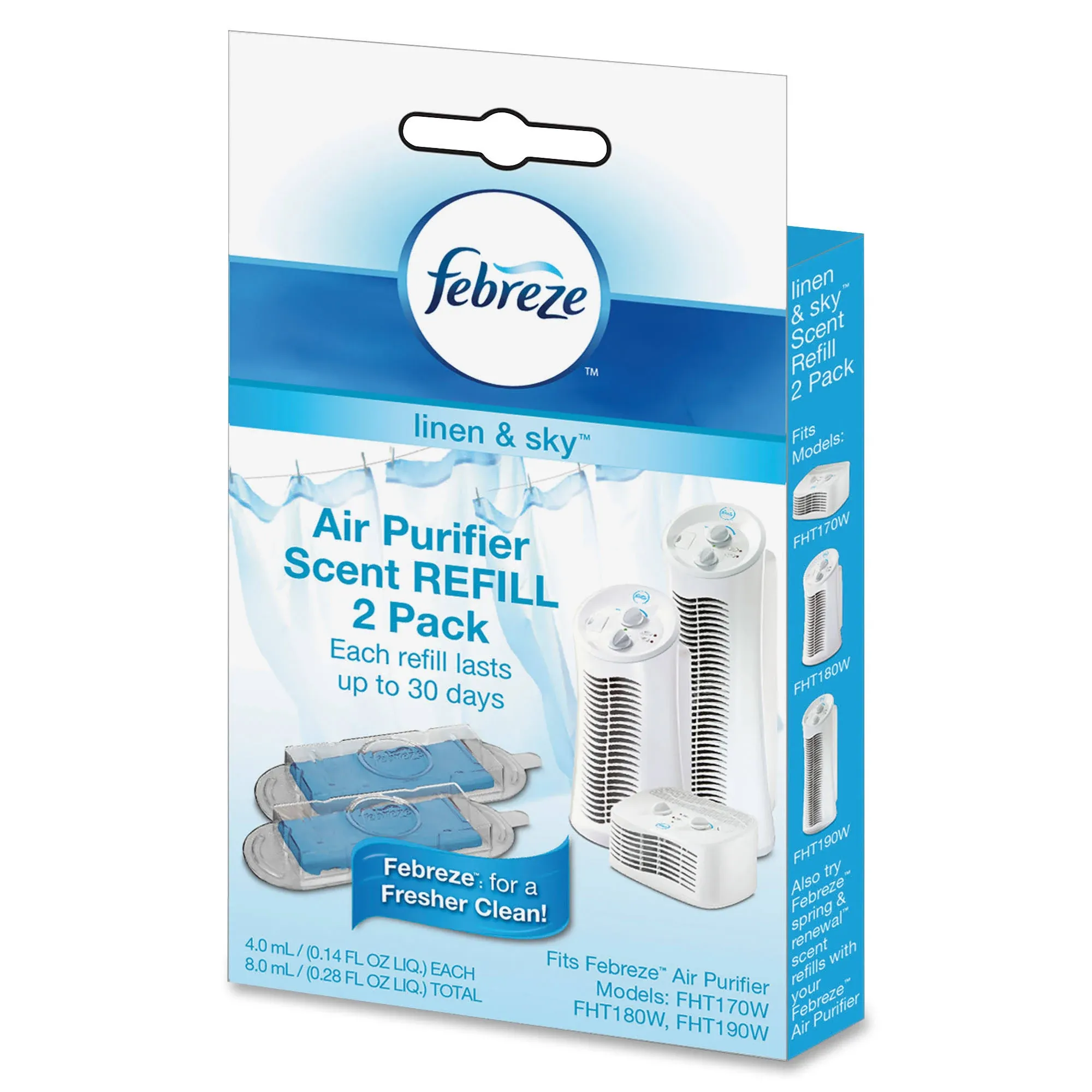 Febreze Air Purifier Linen Scent Refill, 2 Pack, FRF102L