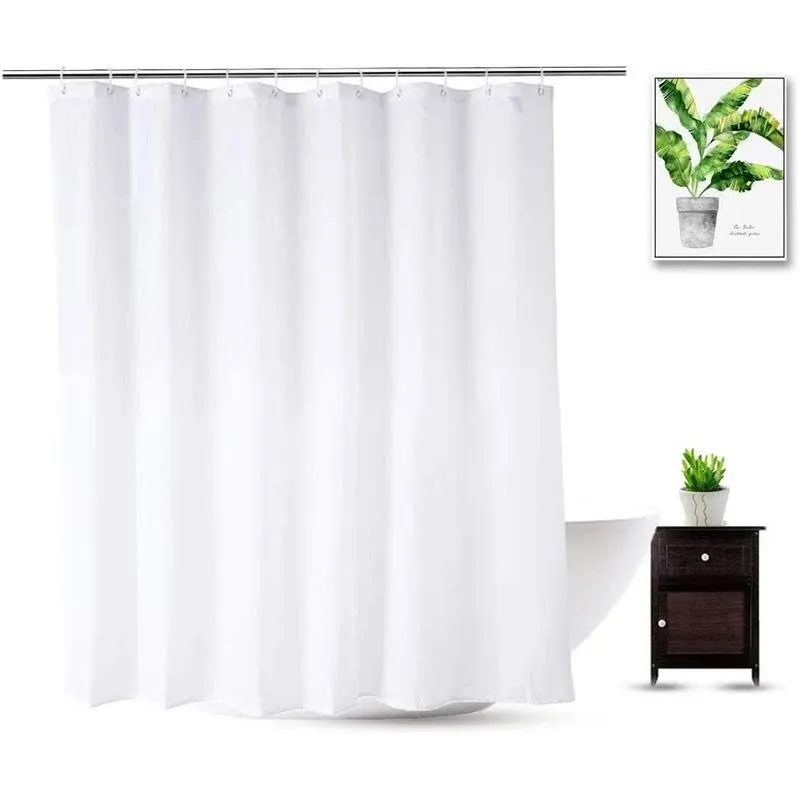 Fabric Shower Curtain Liner 70 x 74 inch, Water Repellent Polyester Long Bathroom ...