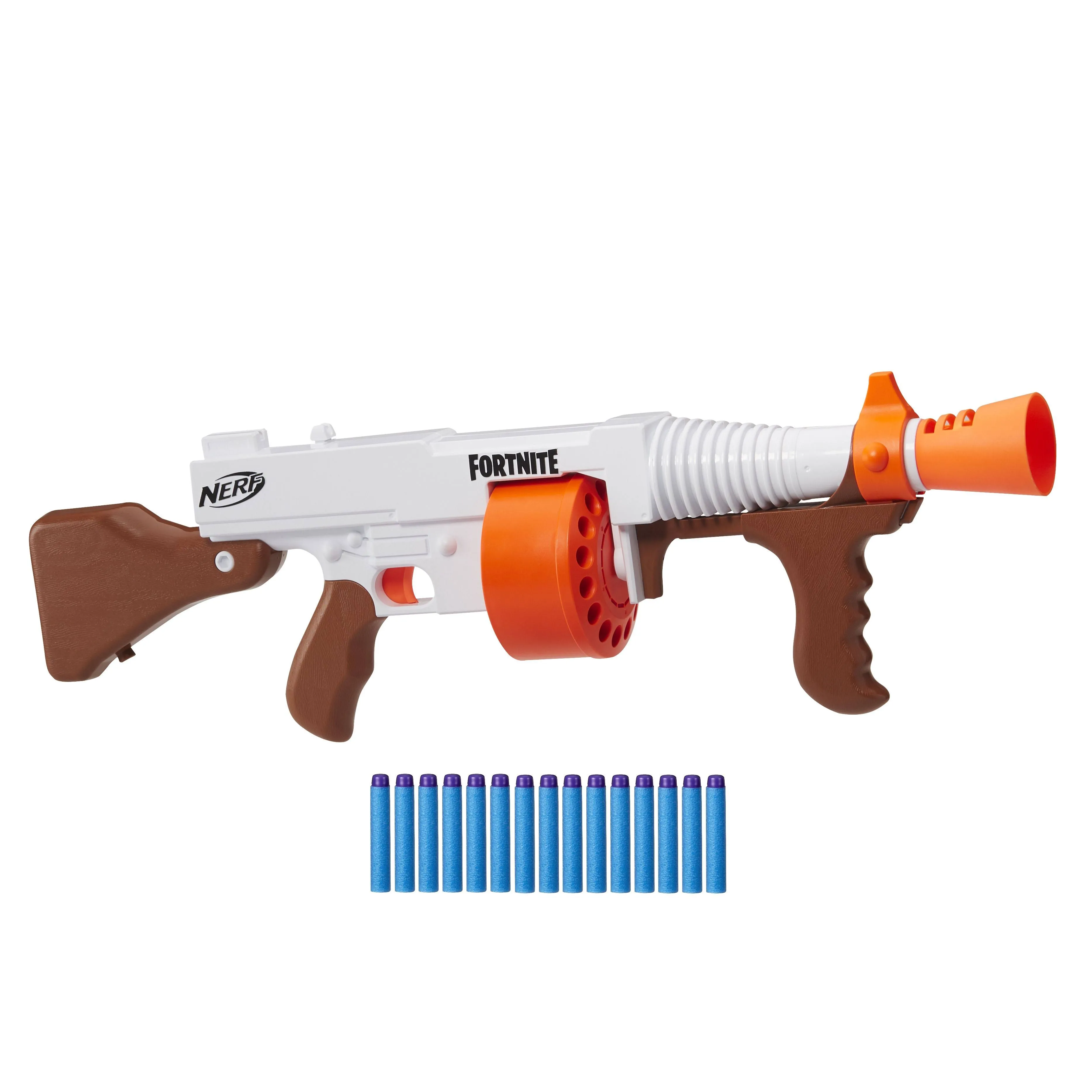 NERF Fortnite DG Blaster Rifle Toy Elite 15 Dart Rotating Drum Tommy Gun WORKING