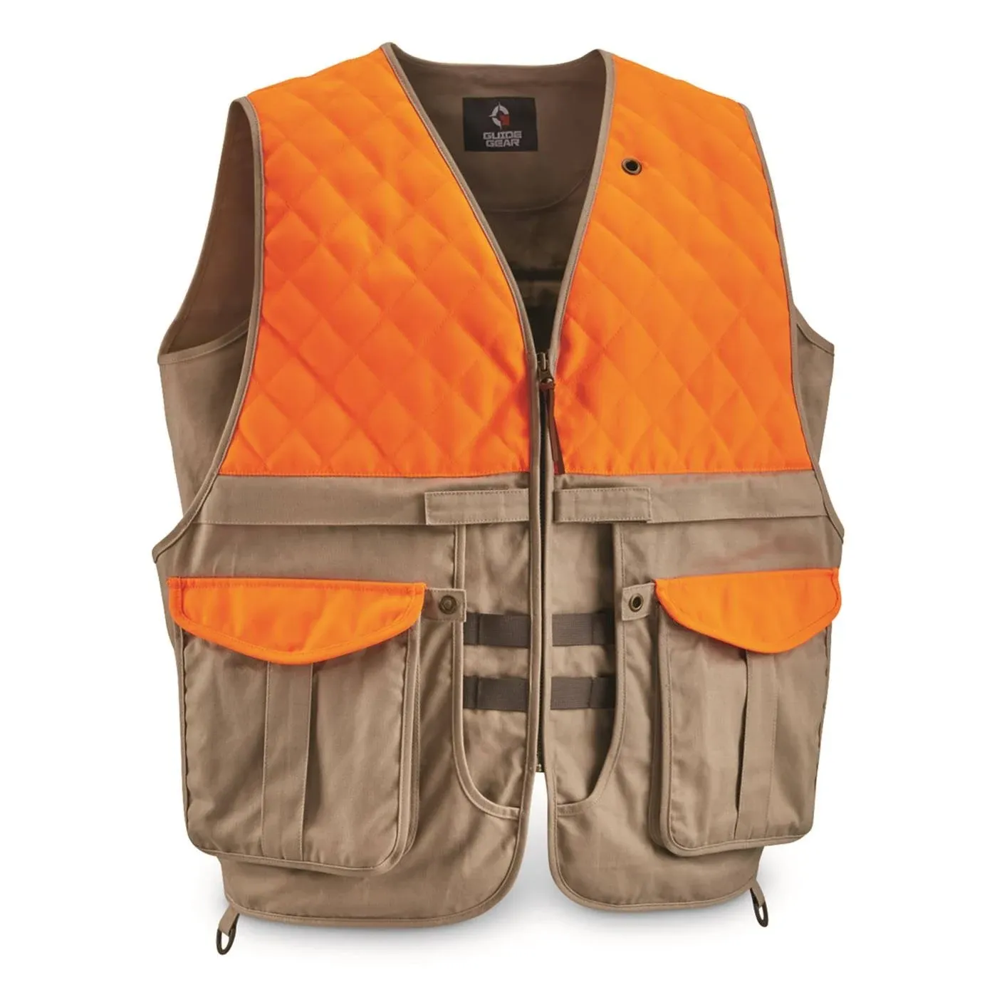 Guide Gear Men's Upland Vest for Bird Hunting, Orange with Back Game Pouch