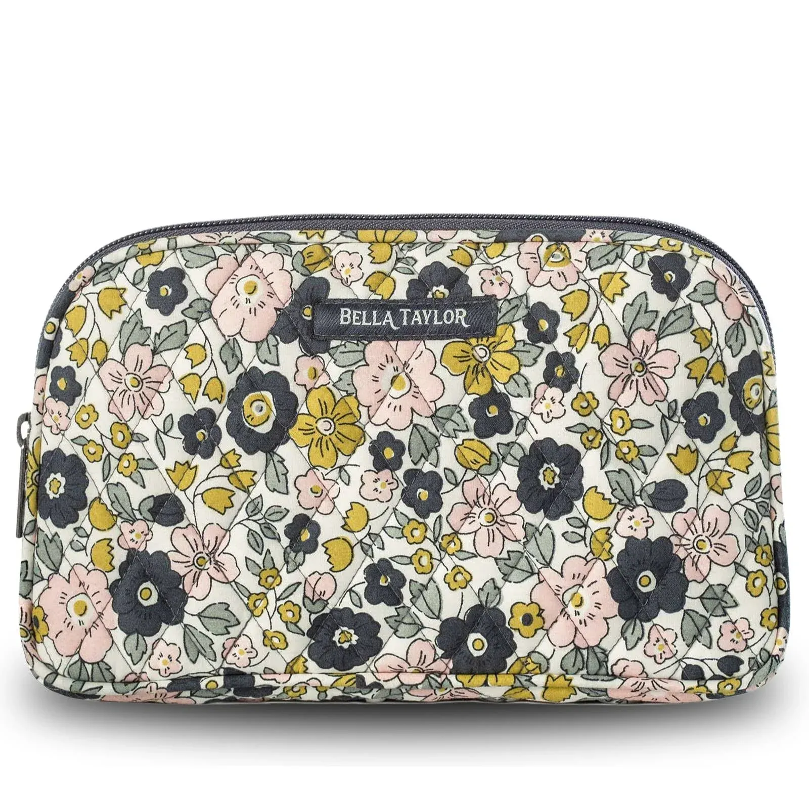 Delicate Floral Charcoal Cosmetic Pouch