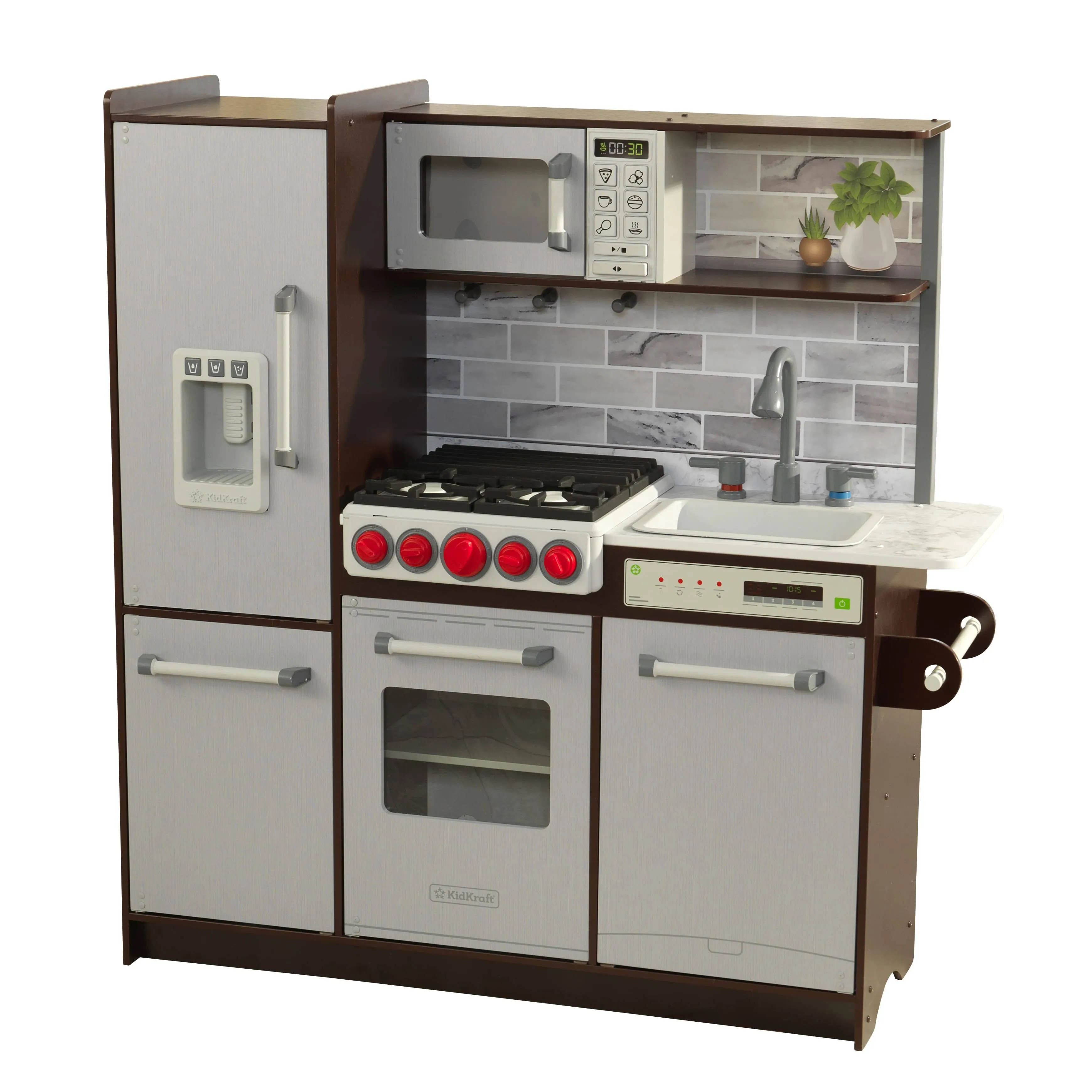 Kidkraft Uptown Elite Espresso Play Kitchen with EZ Kraft Assembly