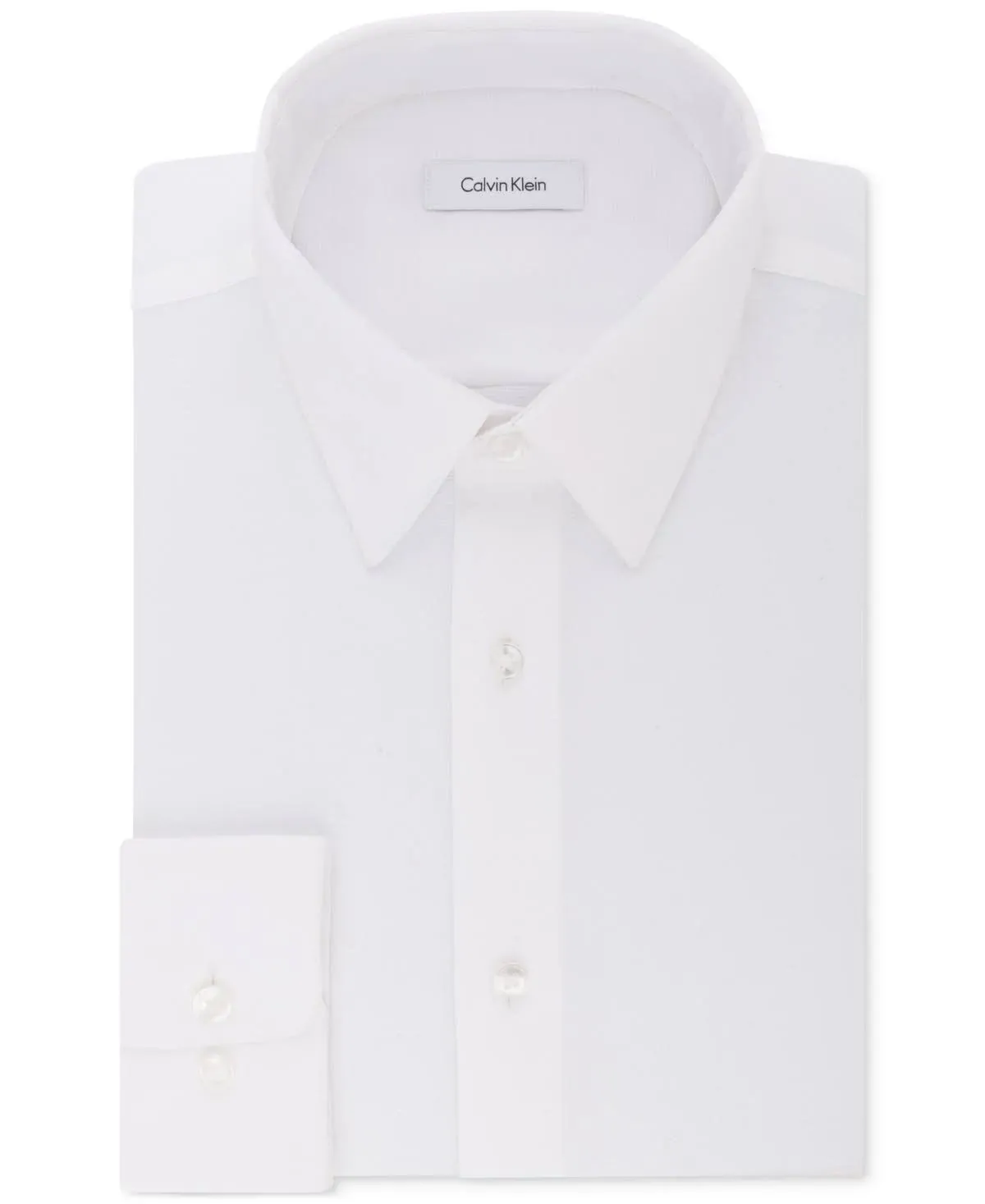 Calvin Klein Men's Steel Classic/Regular Non-Iron Stretch Performance Dress Shirt - White