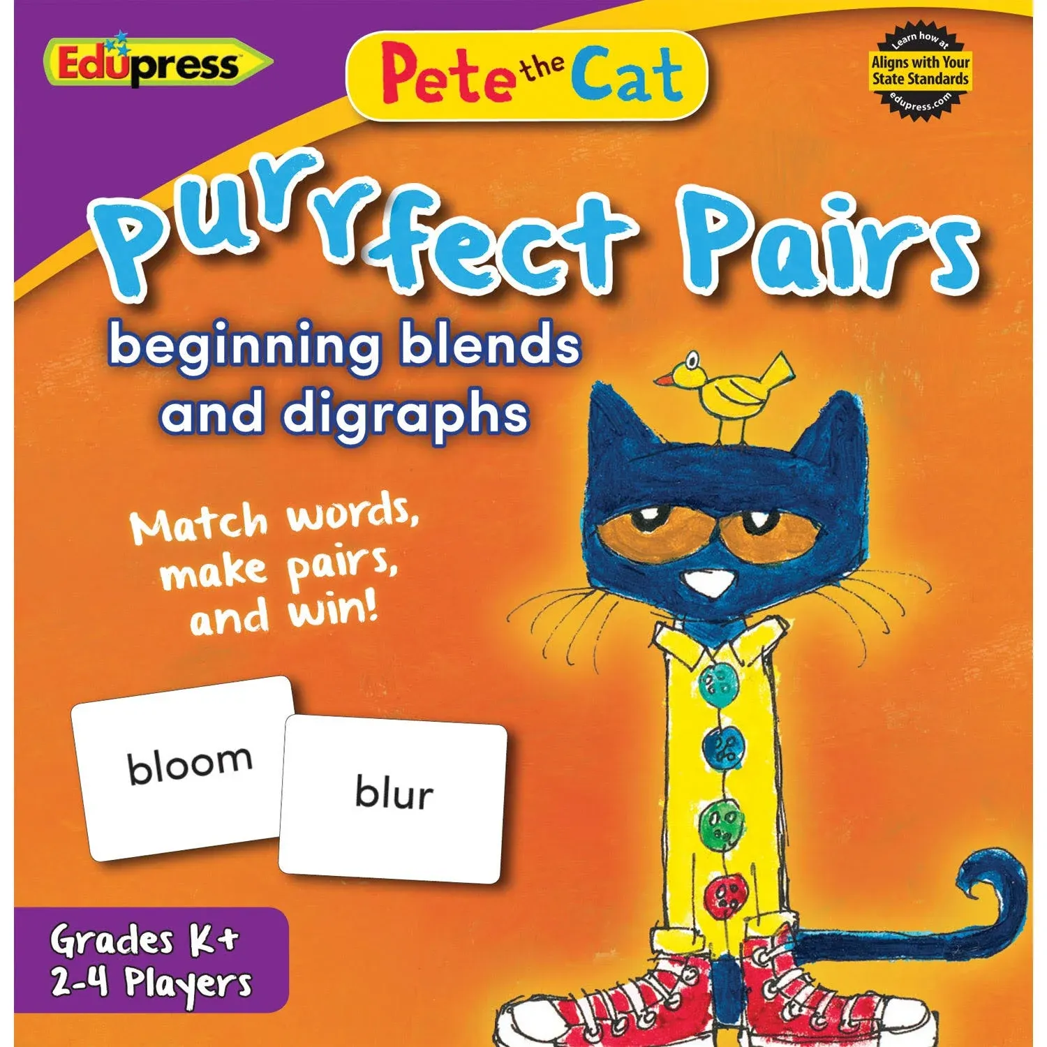 Pete The Cat Purrfect Pairs Game Beginning Blends & Digraphs