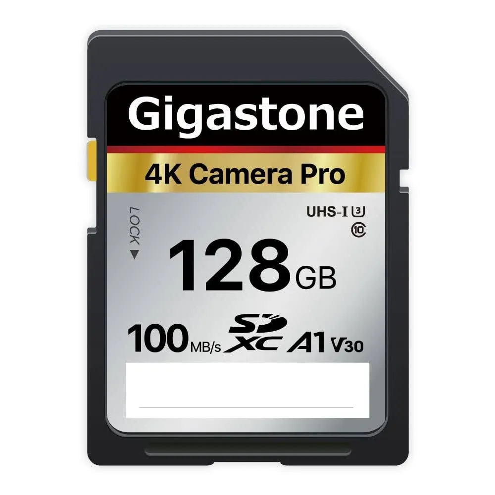 Gigastone 128GB SD Card, 4K Camera Pro, A1 V30 SDXC Memory Card High Speed 4K ...